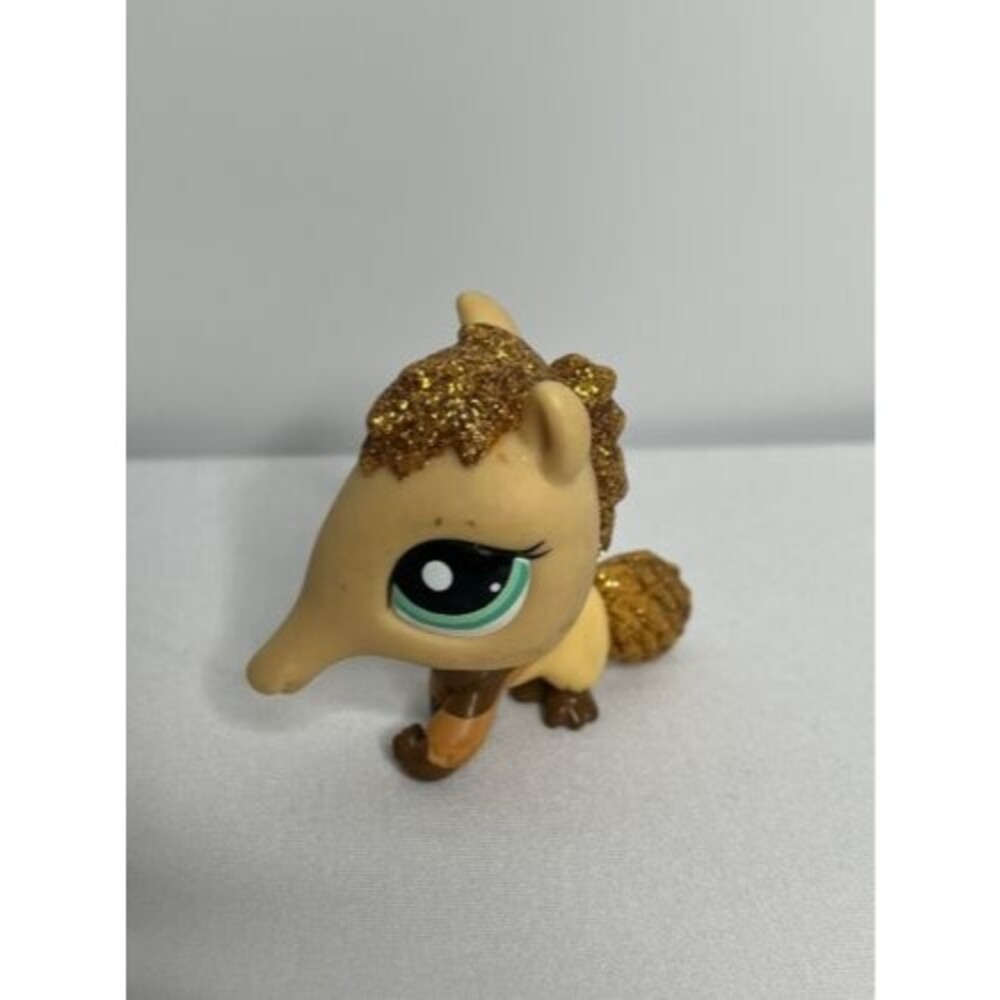 LPS Littlest Pet Shop AUTHENTIC Yellow Gold Anteater Glitter Sparkles #2133
